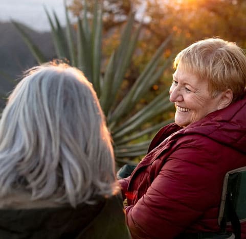 two senior women nature escape